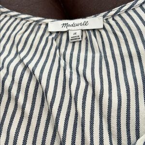 Madewell Blue Moon Alby Striped Peplum Top 2X